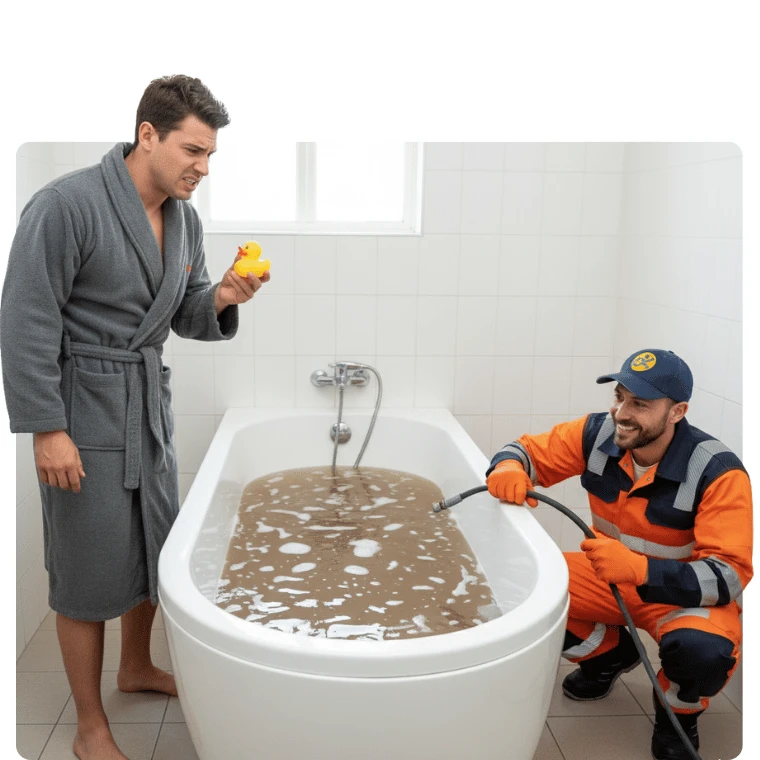 baignoire bouchée